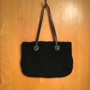 Old Navy Black Jute Purse